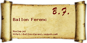 Ballon Ferenc névjegykártya