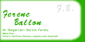ferenc ballon business card